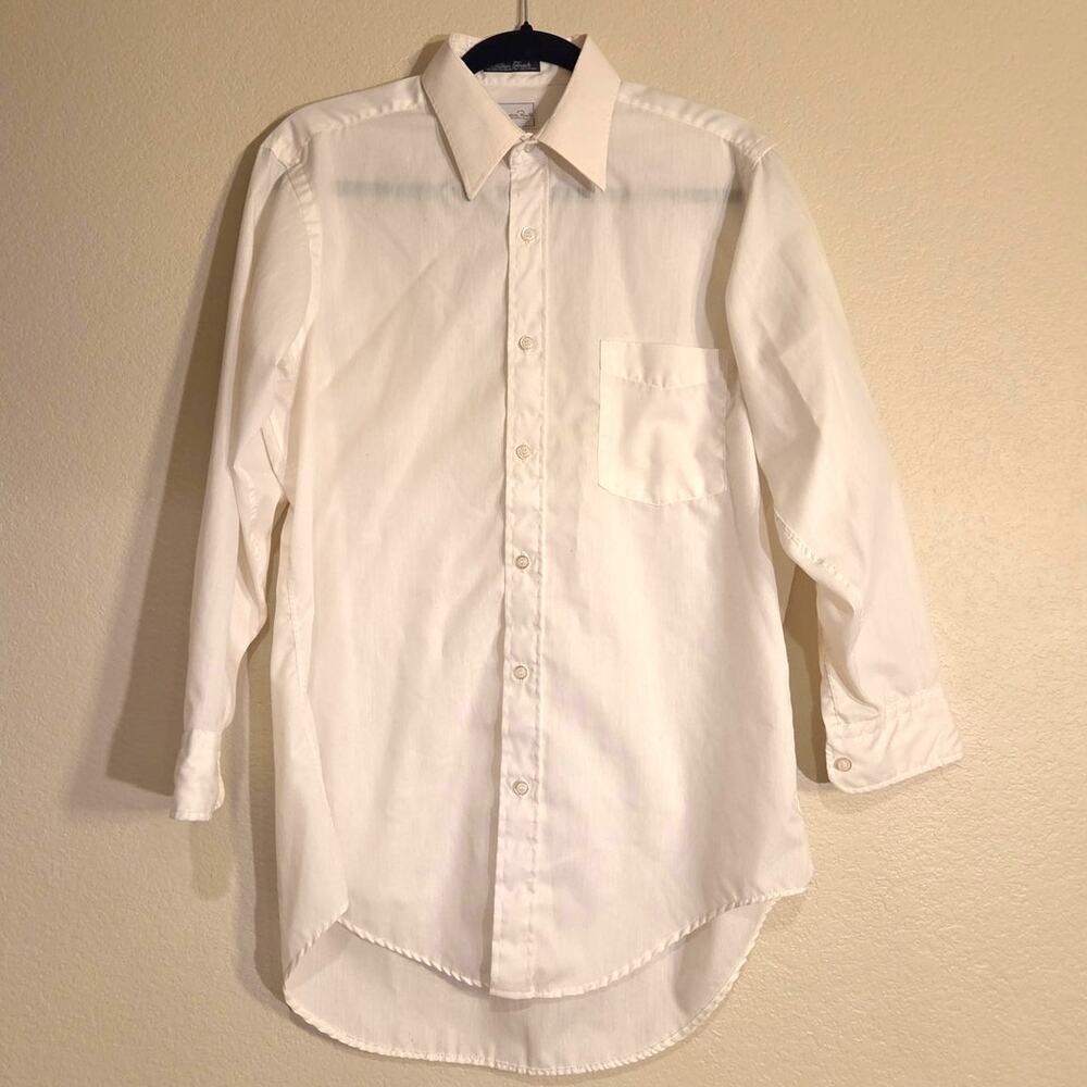 Oscar de la Renta Vintage Menβs White Dress Shirt in Dacron Cotton